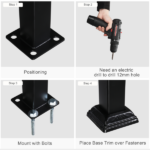 [Same Code 81504920 40310676]Artisasset Matte Black Outdoor 4 Level Iron Handrail - Image 6