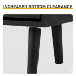 Rattan shoe cabinet with 2 drawers and 4 flip-tops, made of particleboard, 105*24*110cm, black - Image 6