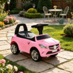 Pink Toddler Foot-to-Floor Ride-On Push Car: Kids Sliding Walking Toy with Functional Horn, Music, Headlights & Hidden Storage Space - Image 5