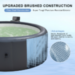 Grey 216* 71cm hot tub. A swimming pool with heating, bubble massage, ambient lighting, filtration, and one click inflation. Home inflatable massage bathtub. - Image 3