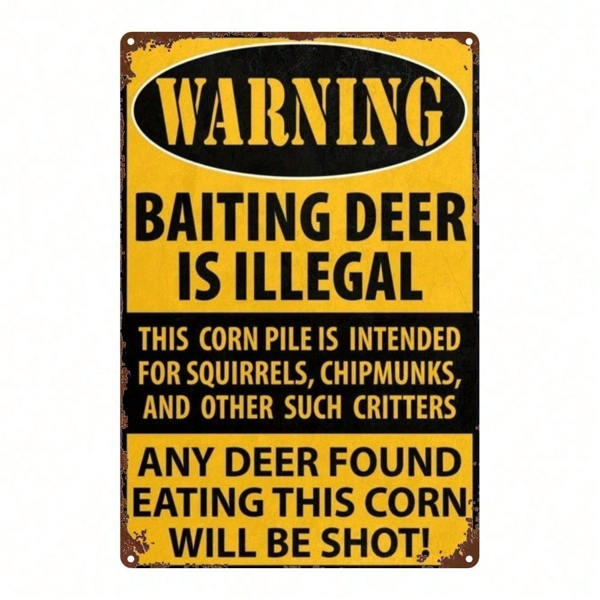 CIFbuy Funny Metal Sign Warning Illegal Deer Trapping Violators Will Be Shot, Rustic Hunting Decor For Home Garden Cottage Bathroom 8x1 TikTok, TikTok, Self-pickup Logiopics