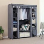 5-Layer 12-Compartment Non-woven Fabric Wardrobe Portable Closet Navy (133x46x170cm) - Image 12
