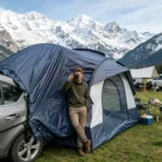 Portable Self-Driving Camping Tunnel Side Car Awning, Professional Sun Protection Tent for Outdoor SUV Rear Tailgate - Image 2
