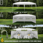 10'x20' Instant Pop Up Canopy Tent White, 6 Side Panels 2 Doors 4 Mesh Windows, 28/22mm Powder Coated Steel Frame, 10x20mm Crossbar, 210D Oxford Outdoor Folding Tent with Carry Bag, No Sandbags - Image 36