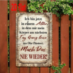 CIFbuy 1pc German Inspirational Text Wooden Wall Plaque, 7.87*11.81 Inch" Inch Weatherproof Rust, 2D Flat Unframed Sign For Home Dec PlaikTok, PlaikTok, t Self-pickup Logiopics - Image 6