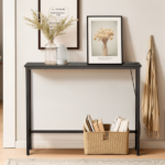 Same Code 73481563 39.4" Narrow Console Sofa Table with Power Outlets and USB Ports, Skinny Couch Table with Metal Frame and Charge Station with 4.9ft Extension Cord, Black - Image 12