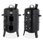 43 x 52 x 85 cm — Black Cylindrical Smoker with Chimney — Powder-Coated Iron - Image 4