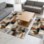 Three-piece kitchen rug set, non-slip and washable, abstract pattern kitchen hallway rug, soft and comfortable, suitable for sinks, floors, entrances, hallways and bathrooms. - Image 9