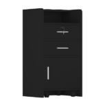 Same Code 92007726 Salon Wood Rolling Drawer Cabinet Trolley Spa 3-layer Cabinet Equipment with A Lock Black