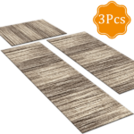 Three-piece kitchen rug set, non-slip and washable, abstract pattern kitchen hallway rug, soft and comfortable, suitable for sinks, floors, entrances, hallways and bathrooms. - Image 2