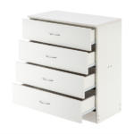 MDF Wood Simple 4-Drawer Dresser White - Image 15