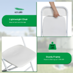 4pcs Injection Molding Classic Garden Plastic Folding Chair White - Image 10