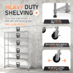 6-Tier disassembly and free assembly NSF-Certified Steel Wire Shelving with Wheels - Image 27