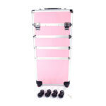 4 in 1 Aluminum Cosmetic Makeup Case Tattoo Box Pink - Image 11