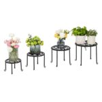 4 Round Ironwork Plant Racks With 4-1 Black Paint Prints - Image 6