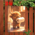 CIFbuy Cute Little Cow Holding Toilet Paper Metal Sign" 2D Flat Unframed Bathroom Decor, Weatherproof Rustproof UV Resistant Wall Art, Decor, Weatherproof Rustproof UV Resistant Wall Art, Metal SiikTok, Metal SiikTok, t Self-pickup Logiopics - Image 6