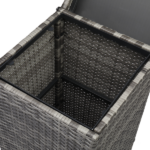 With Top Cover Iron Frame Rattan Trash Can Gary Gradient - Image 21
