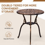 3 PCS Outdoor Bistro Set,Outdoor Patio Set, All-Weather Cast Aluminum Bistro Table Set for Backyard, Garden, Balcony Butterfly - Image 12