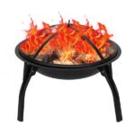 22" Four - legged Folding Iron Brazier Wood Burning Fire Pit Decoration for Backyard Poolside - Image 11