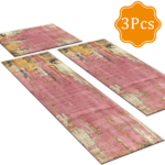 Three-piece kitchen rug set, non-slip and washable, abstract pattern kitchen hallway rug, soft and comfortable, suitable for sinks, floors, entrances, hallways and bathrooms. - Image 2