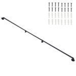12FT three-section iron courtyard stair handrail black