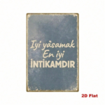 CIFbuy Vintage Turkish Quote Metal Sign, Iyi İNTİKAMDIR Retro Plaque, Gray Frosted Aged Frame 2D Flat Wall Art, 2D Flat Wall Art, Home Dec ikTok, ikTok, rosted Aged Frame 2D Flat Wall Art Self-yickup LogiopDece, Gray Frosted - Image 2