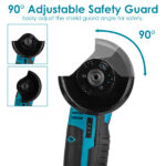 Cordless Mini Angle Grinder- 2x12V 1100mAh Batteries , 19000RPM Motor, Air Vents for Heat Dissipation - Includes Cutting Wheels/Saw Blade/Sanding Disc for Metal/Wood/Tile - Image 4