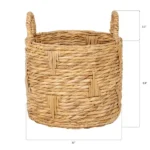 12" Round Bulrush Basket Planter - Image 5