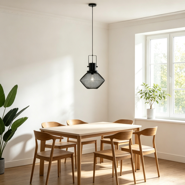 7b193d57-aab1-47eb-be9c-57a694ad8997.png Black Industrial Pendant Light Fixtures – with Adjustable Hanging Chain for Kitchen, Entryway, Bar - Image 1