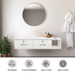 Same code 39231790 15mm E0 particleboard linen two draw three holes with lock salon cabinet white - Image 11