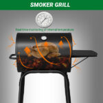Charcoal Grills Outdoor BBQ Grill, Barrel Charcoal Grill with Side Table and Wheels, for Outdoor Backyard Camping Picnics Patio and Parties - Image 9