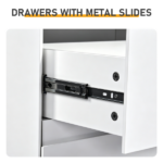Handle-Free 6-Drawer Storage Cabinet Chest of Drawers with USB-Powered RGB LED Strip 47.24*15.75*27.56in High-Gloss White - Image 10