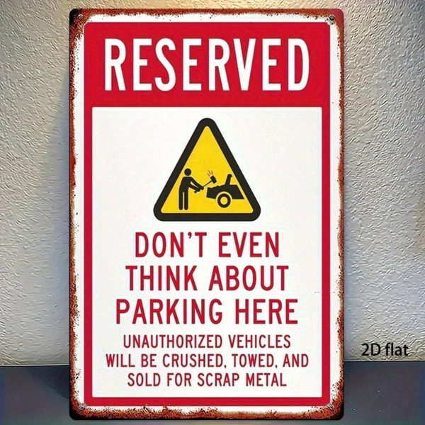 7b29893b-a37f-4145-8796-75fce8c9a49e.png CIFbuy Vintage Rustic Iron Metal Sign 8x12 Inch No Parking Warning Plaque, Waterproof Rustproof 2D Flat Wall Art Decor For Home Bar TikTok, TikTok, r Self-pickup Logiopics - Image 1