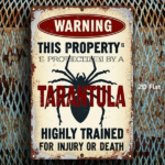 CIFbuy 1PC Vintage Spider Warning 2D Flat Metal Sign" 8x12 Inch Waterproof Rustproof Classic, Art Decor Durable Hanging Plaque For H Metal SignikTok, Metal SignikTok, t Self-pickup Logiopics - Image 3