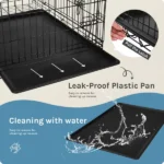 Dog Crate, 30 Inch Medium Folding Metal Wire Pet Single Door Dog Cage with Divider Panel and Plastic Leak-Proof Pan Tray, Outdoor(Shipment from Walmart) - Image 6
