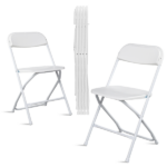 6pcs Injection Molding Classic Garden Plastic Folding Chair White - Image 13
