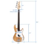 [Do Not Sell on Amazon] Fretless Electric Bass Guitar Full Size 4 String for experienced Bass Players Cord Wrench Tool Burlywood - Image 13