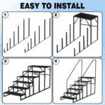 6 Step Ladder with Handrail, Swimming Pool Ladder Above Ground, 660 lb Load Capacity RV Steps with Anti-Slip Panel, Mobile Home Stairs for Reaching and Getting HighNon-eBay certified warehouse delivery - Image 4