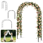 Freestanding Metal Trellis Arch Multi-Size Adjustable Modular Pipe Design, Black Iron Frame Segmented Assembly for Garden Climber Patio Wedding Decoration - Image 3