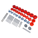 Body Cab Mount Bushings Kit Replacement for Ford F250 F350 Super Duty 1999-2007, Steel Sleeves & Hardware, Red, KF04058BK - Image 5