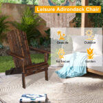 Folding Wooden Adirondack Lounger Chair with Natural Finish - Image 10