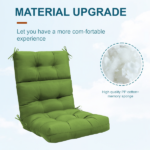 High Back Chair Cushions Set of 2, Waterproof Outdoor Rocking Chair Cushion with Ties, Rocking Chair Cushion for Outdoor Patio, Garden Porch - Image 5