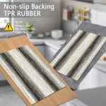 Three-piece kitchen rug set, non-slip and washable, abstract pattern kitchen hallway rug, soft and comfortable, suitable for sinks, floors, entrances, hallways and bathrooms. - Image 5