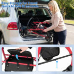 2-in-1 Rollator Walker with Seat (Red), 8-Inch Large Wheels & Versatile Braking System, Adjustable Height - Image 7
