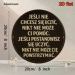 CIFbuy 1pc 8x8 Inch Round French Aluminum Sign, Vintage Inspirational Learning Quote Plaque, 2D Flat Decorative Wall Art For Study Room TikTok, TikTok, ing Self-pickup Logiopics - Image 3