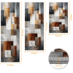 Three-piece kitchen rug set, non-slip and washable, abstract pattern kitchen hallway rug, soft and comfortable, suitable for sinks, floors, entrances, hallways and bathrooms. - Image 3
