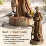 24.5" Saint Francis Statue with Built-in Bird Feeder Religious Garden Sculpture - Image 6