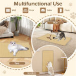 2-Pack 32"x20" Natural Sisal Cat Scratching Mats, Multifunctional Resting & Play Pads for Multi-Cat Households - Image 8