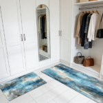Three-piece kitchen rug set, non-slip and washable, abstract pattern kitchen hallway rug, soft and comfortable, suitable for sinks, floors, entrances, hallways and bathrooms. - Image 9