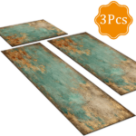 Three-piece kitchen rug set, non-slip and washable, abstract pattern kitchen hallway rug, soft and comfortable, suitable for sinks, floors, entrances, hallways and bathrooms. - Image 2